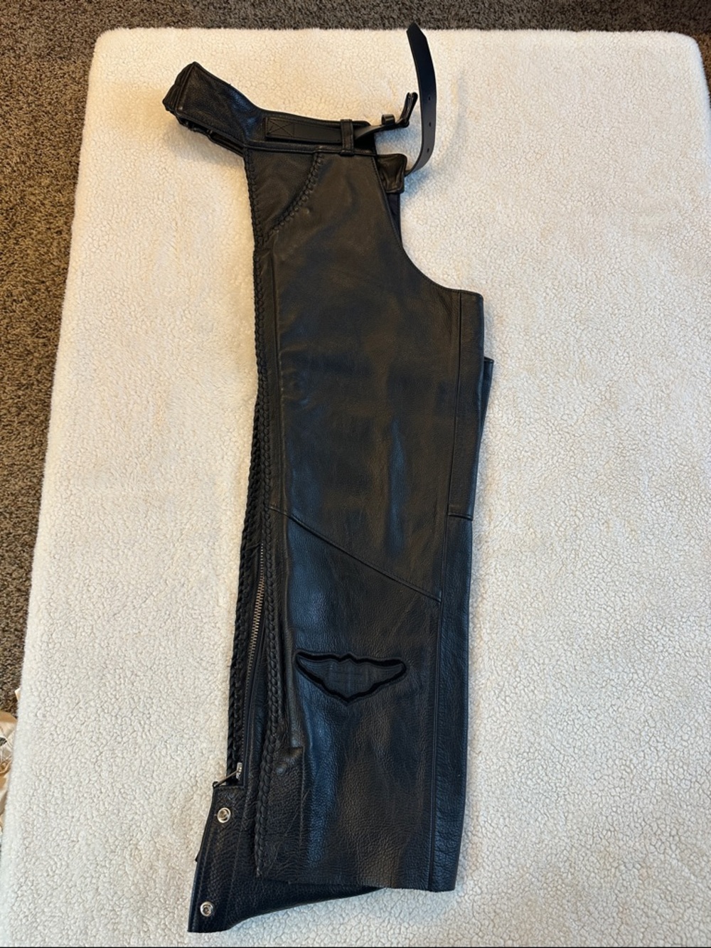 Black Leather Harley Davidson Chaps